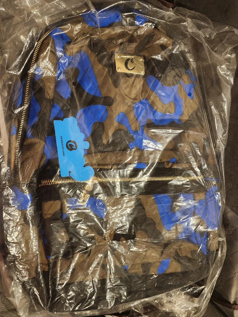 NEW Cookies SF V3 Quilted Smell-Proof Blue Camouflage Backpack